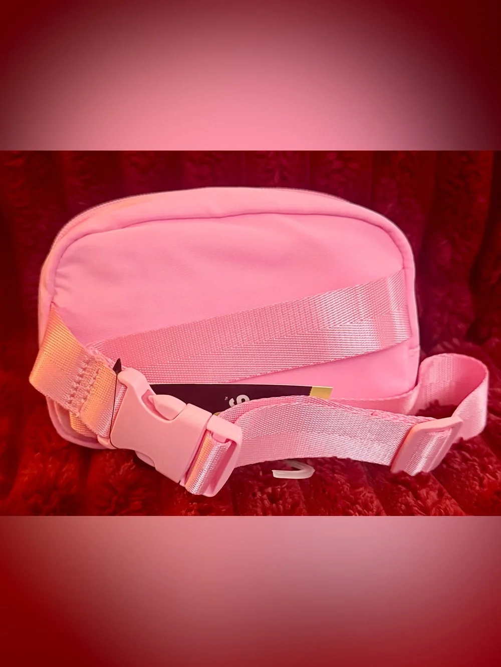 Compact Pink Travel Cosmetic Pouch with Front Zip Pocket